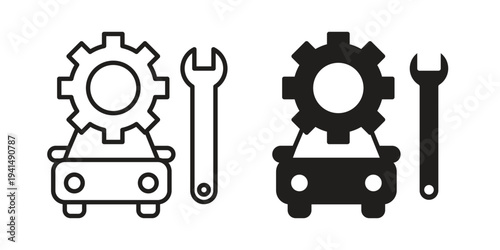 Car mechanic icon simple outline style. Editable stroke EPS 10
