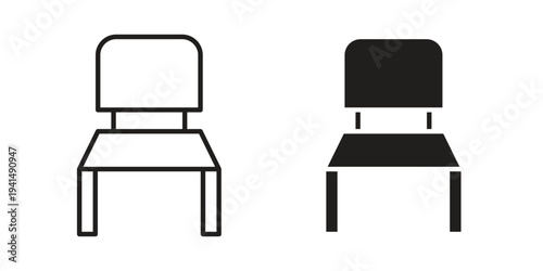 Chair icon simple outline style. Editable stroke EPS 10
