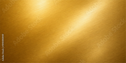 A vintage brushed gold metal texture with a rough grunge pattern on an antique yellow surface creates a weathered metallic backdrop for design