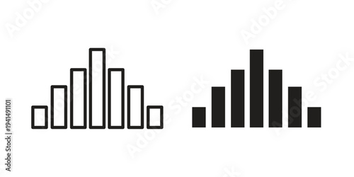 Chart histogram icon simple outline style. Editable stroke EPS 10