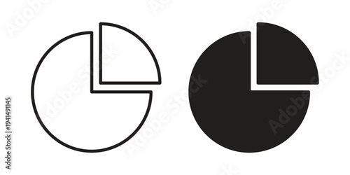 Chart pie icon simple outline style. Editable stroke EPS 10