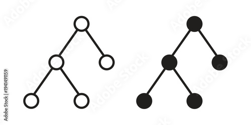 Chart tree icon simple outline style. Editable stroke EPS 10