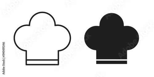Chef hat icon simple outline style. Editable stroke EPS 10