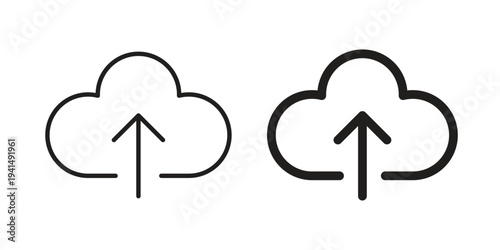 Cloud upload icon simple outline style. Editable stroke EPS 10