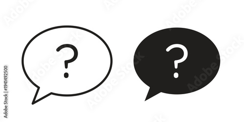 Comment question icon simple outline style. Editable stroke EPS 10