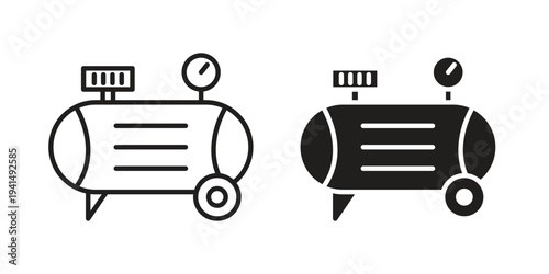Compressor icon simple outline style. Editable stroke EPS 10
