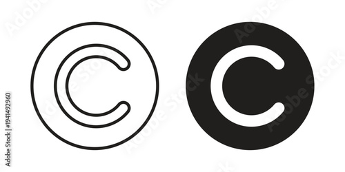 Copyright icon simple outline style. Editable stroke EPS 10