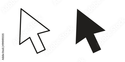 Cursor icon simple outline style. Editable stroke EPS 10