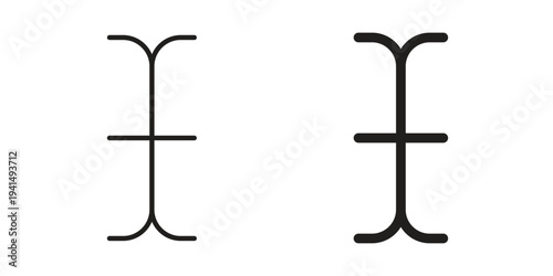 Cursor text icon simple outline style. Editable stroke EPS 10