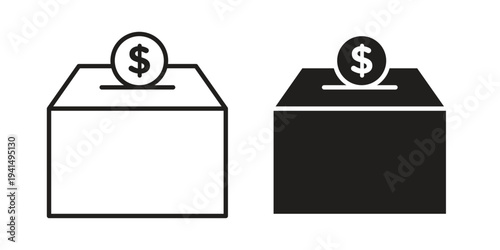Donate icon simple outline style. Editable stroke EPS 10
