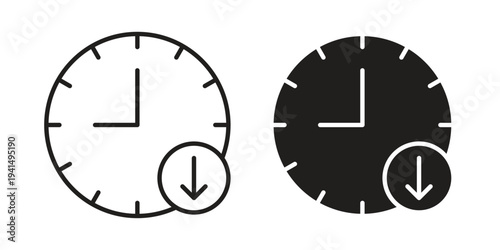Down time icon simple outline style. Editable stroke EPS 10
