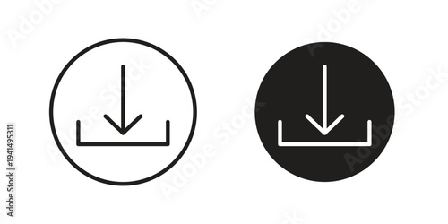 Download icon simple outline style. Editable stroke EPS 10