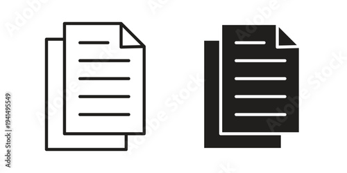 Duplicate icon simple outline style. Editable stroke EPS 10