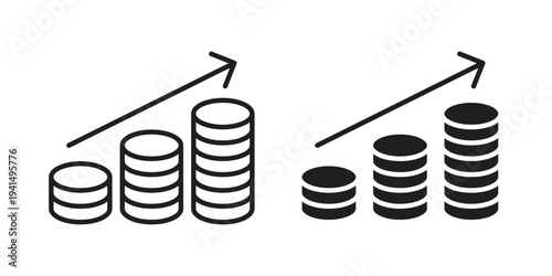 Earning icon simple outline style. Editable stroke EPS 10
