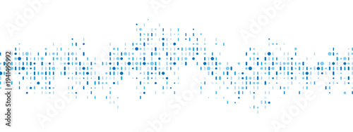 Abstract blue background frame of dots, lines. Texture made of random particles. Chaotic ornament, mosaic. Linear pattern of small shapes. Banner design, website poster, social media framework. Vector
