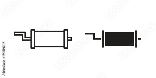 Exhaust pipe icon simple outline style. Editable stroke EPS 10