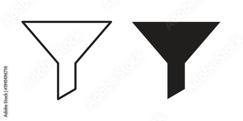 Filter icon simple outline style. Editable stroke EPS 10