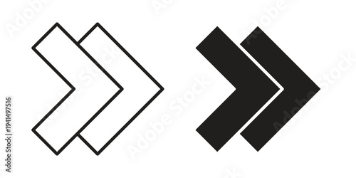 Forward icon simple outline style. Editable stroke EPS 10