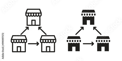 Franchise icon simple outline style. Editable stroke EPS 10