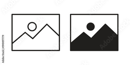 Gallery icon simple outline style. Editable stroke EPS 10