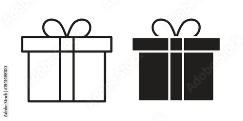 Gift icon simple outline style. Editable stroke EPS 10