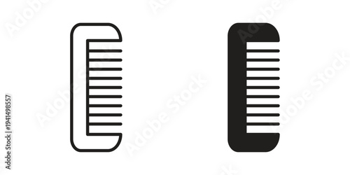 Hair brush icon simple outline style. Editable stroke EPS 10