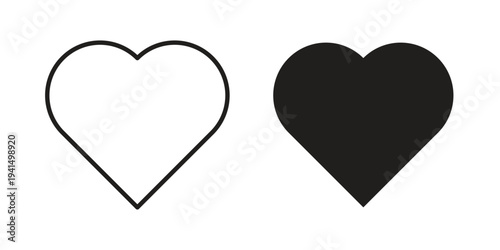 Heart icon simple outline style. Editable stroke EPS 10