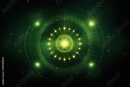 Green and yellow astrology neon light backgrounds astronomy.