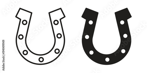 Horseshoe icon simple outline style. Editable stroke EPS 10