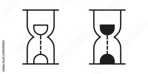Hourglass end icon simple outline style. Editable stroke EPS 10