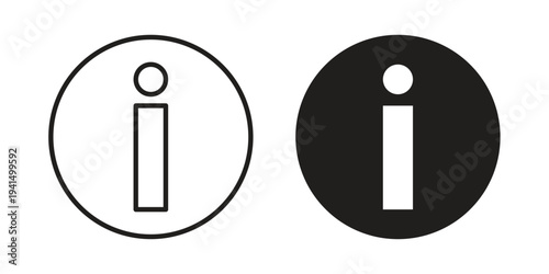 Info icon simple outline style. Editable stroke EPS 10