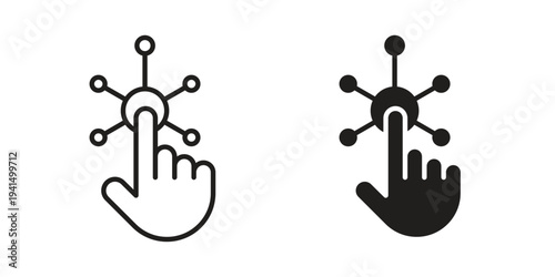 Interactive icon simple outline style. Editable stroke EPS 10