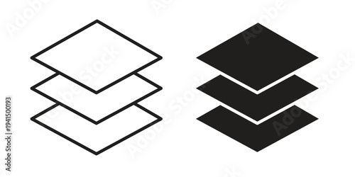 Layers icon simple outline style. Editable stroke EPS 10