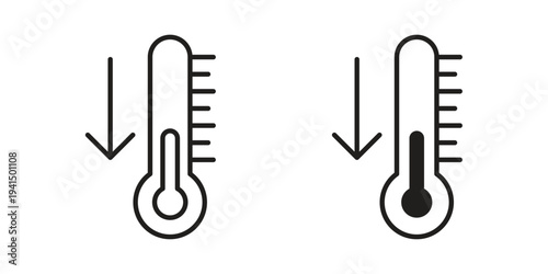 Low Temperature icon simple outline style. Editable stroke EPS 10