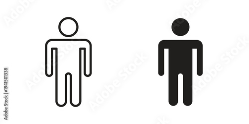 Man icon simple outline style. Editable stroke EPS 10