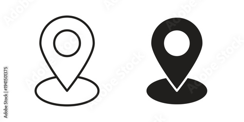 Map icon simple outline style. Editable stroke EPS 10