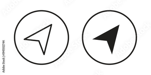 Navigation icon simple outline style. Editable stroke EPS 10