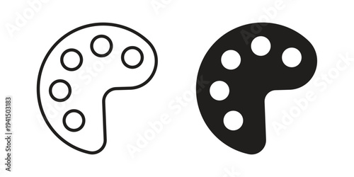 Palette icon simple outline style. Editable stroke EPS 10