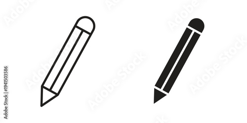 Pencil icon simple outline style. Editable stroke EPS 10