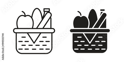 Picnic icon simple outline style. Editable stroke EPS 10