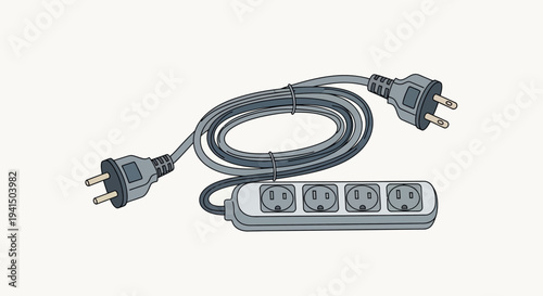 Power Strip with Cord and Plugs.