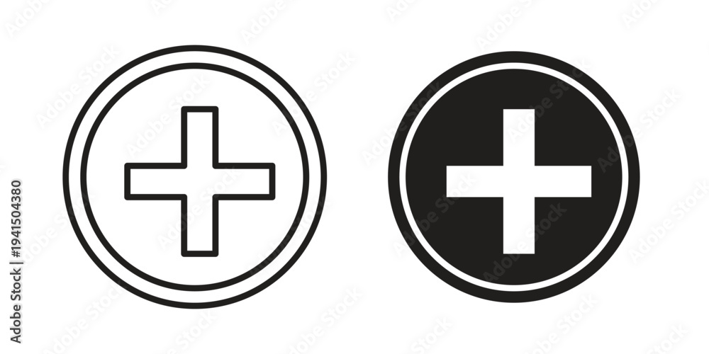 Obraz premium Plus icon simple outline style. Editable stroke EPS 10