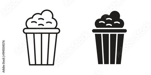 Popcorn icon simple outline style. Editable stroke EPS 10