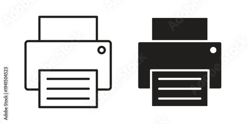 Print icon simple outline style. Editable stroke EPS 10