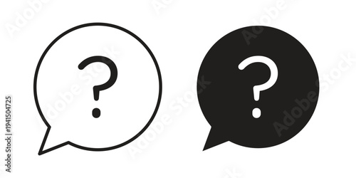 Question icon simple outline style. Editable stroke EPS 10