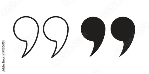 Quote right icon simple outline style. Editable stroke EPS 10