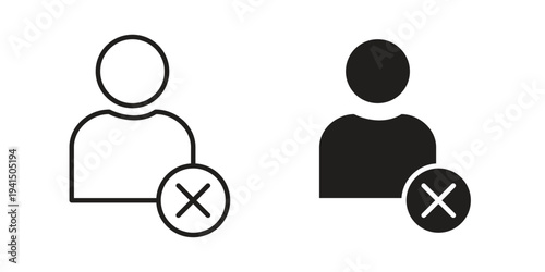 Remove user icon simple outline style. Editable stroke EPS 10