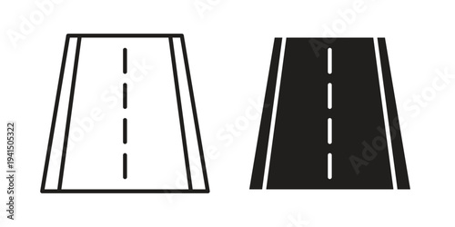 Road icon simple outline style. Editable stroke EPS 10