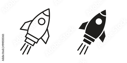 Rocket launch icon simple outline style. Editable stroke EPS 10