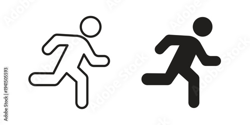 Running icon simple outline style. Editable stroke EPS 10